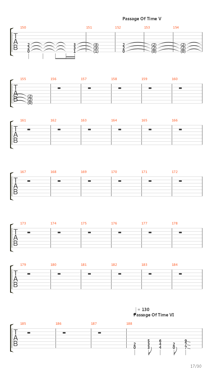 Passage Of Time吉他谱