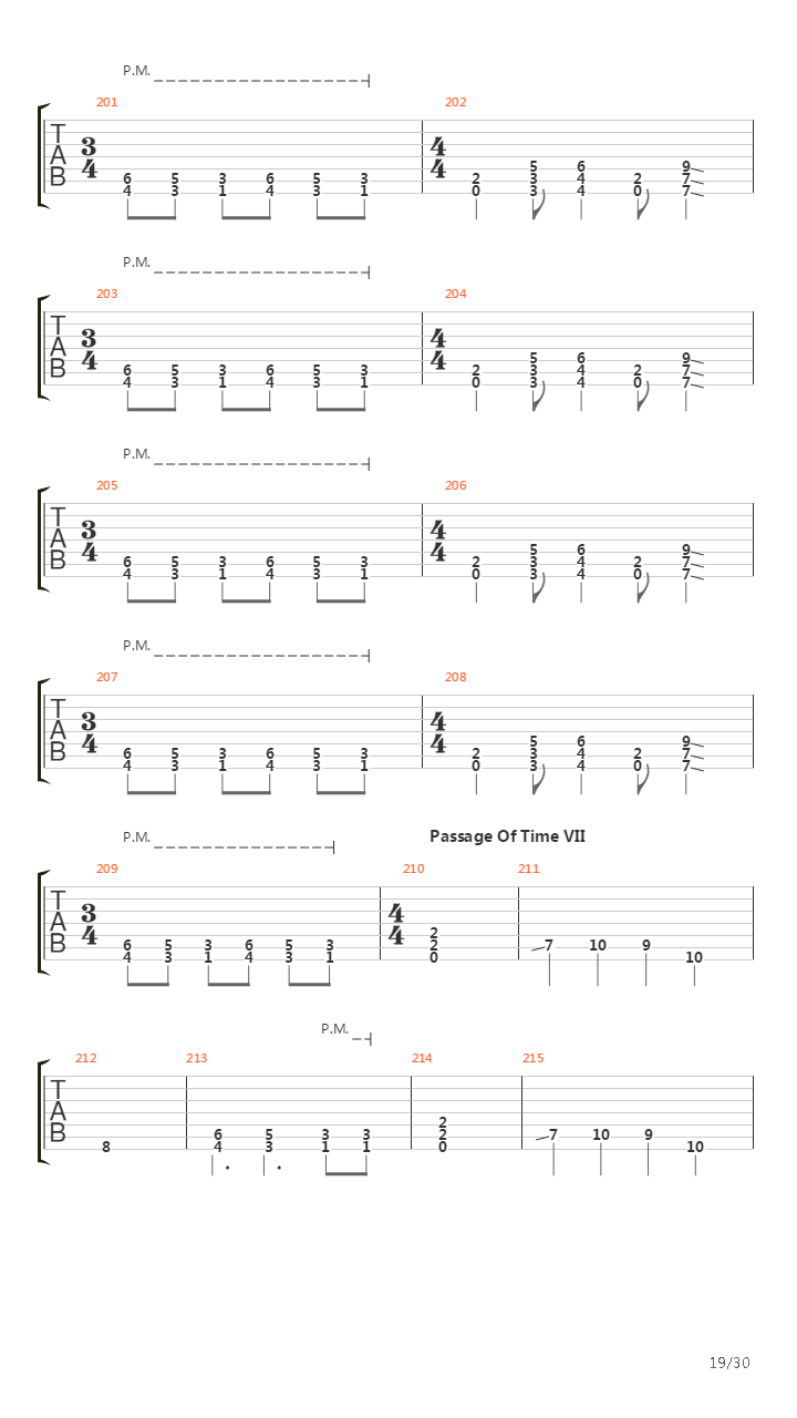 Passage Of Time吉他谱