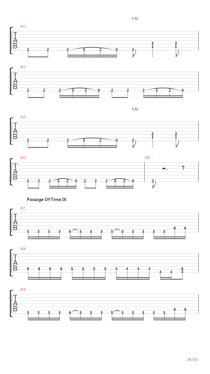 Passage Of Time吉他谱