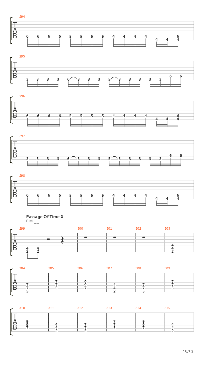 Passage Of Time吉他谱