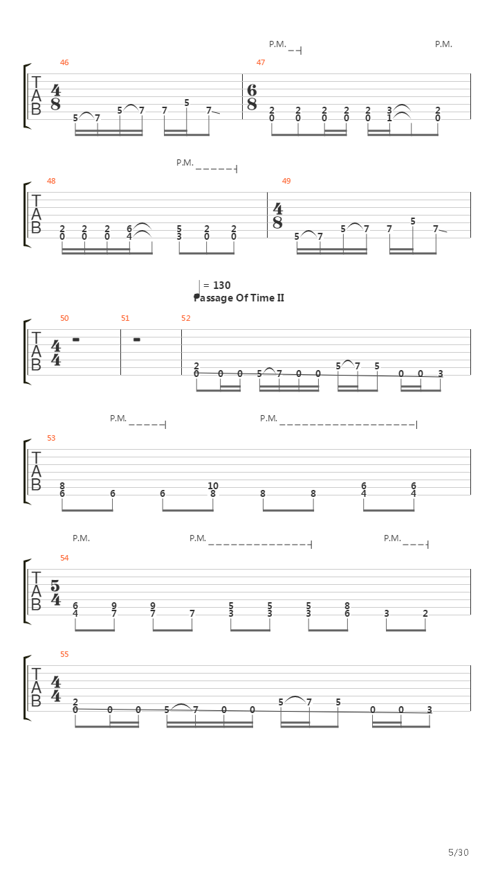 Passage Of Time吉他谱