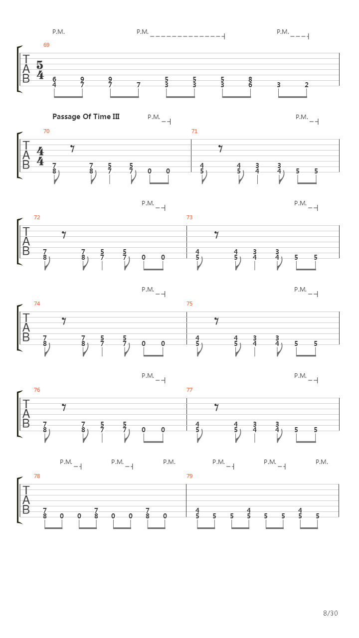 Passage Of Time吉他谱