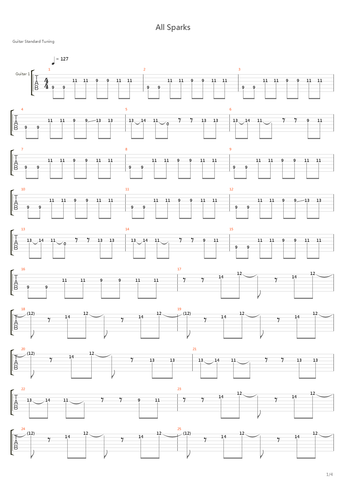 All Sparks吉他谱