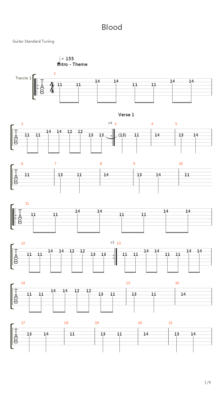 Blood吉他谱