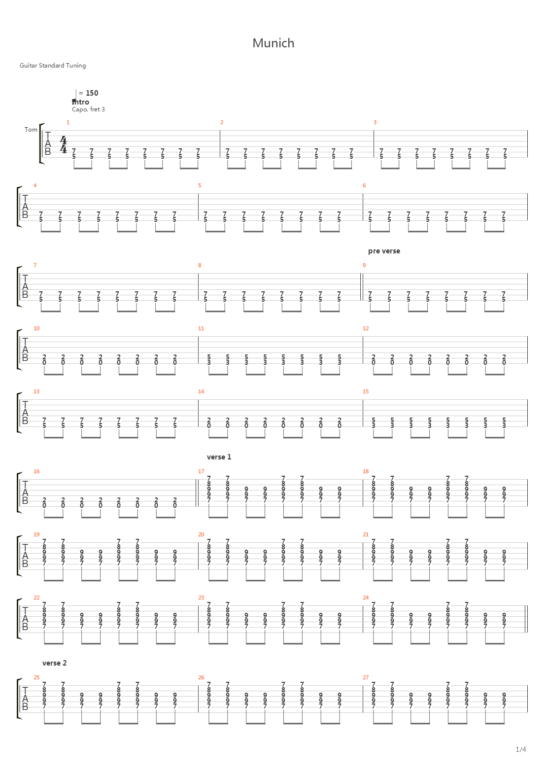 Munich吉他谱