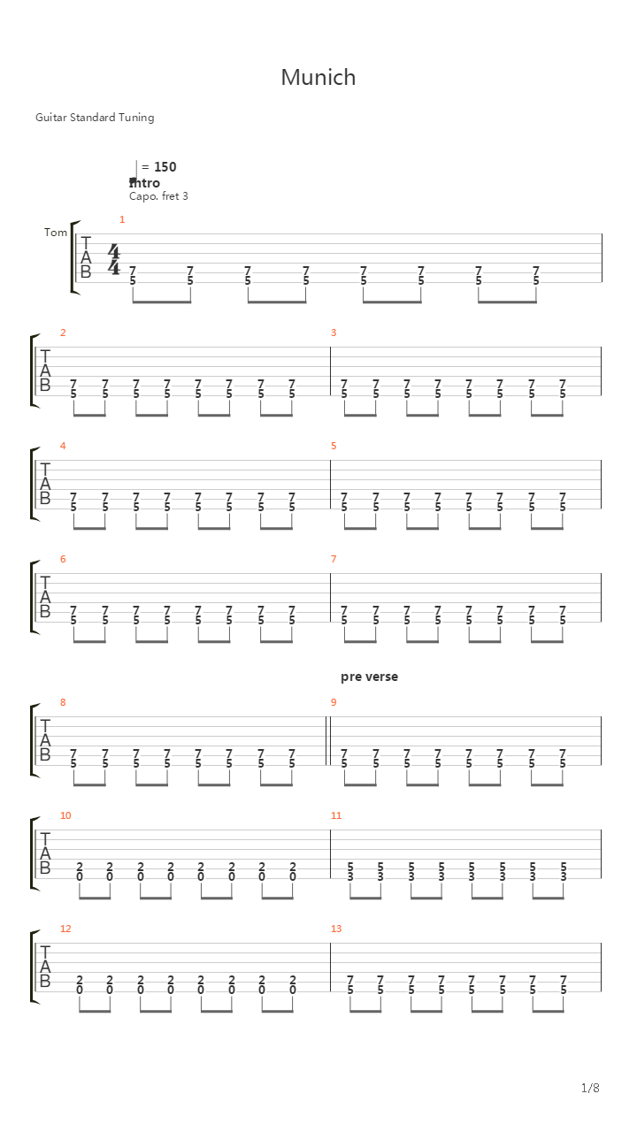 Munich吉他谱