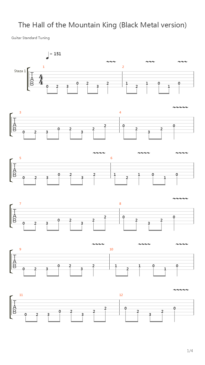 Hall Of The Mountain King吉他谱