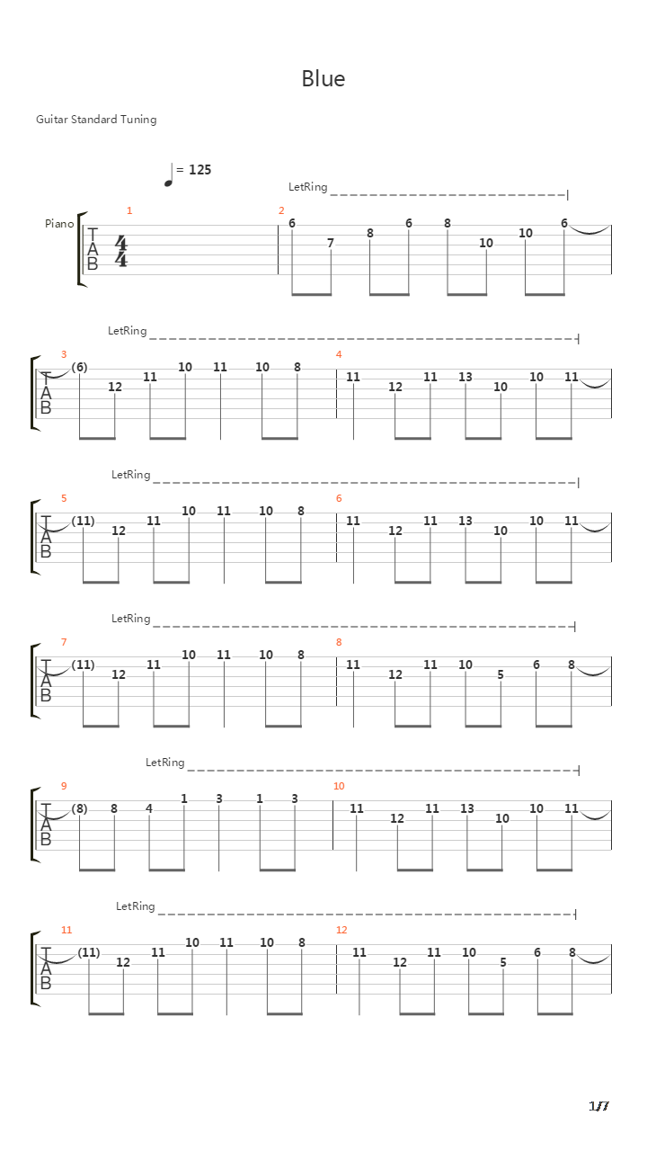Blue吉他谱