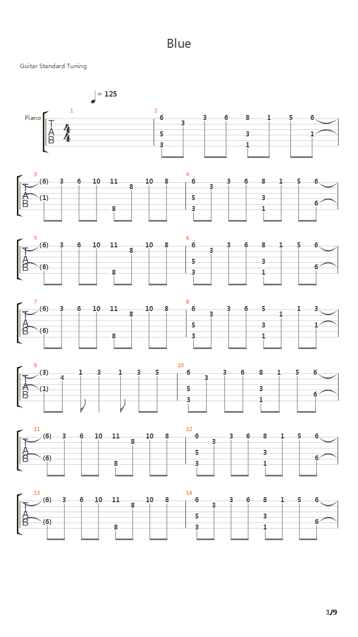 Blue吉他谱