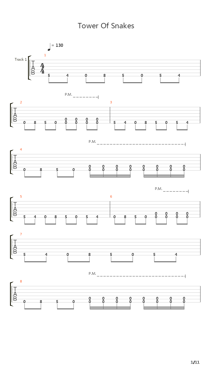 Tower Of Snakes吉他谱