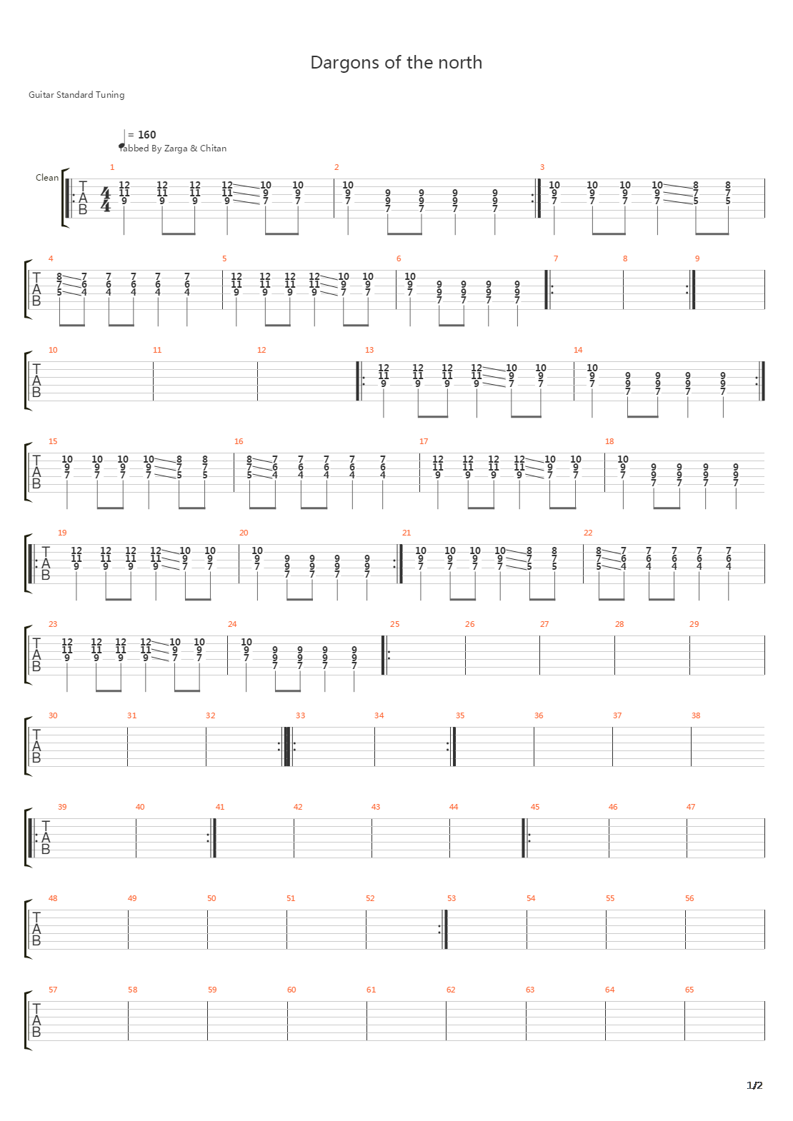 Dragons Of The North吉他谱