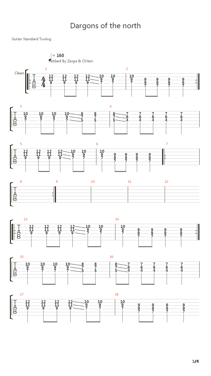 Dragons Of The North吉他谱