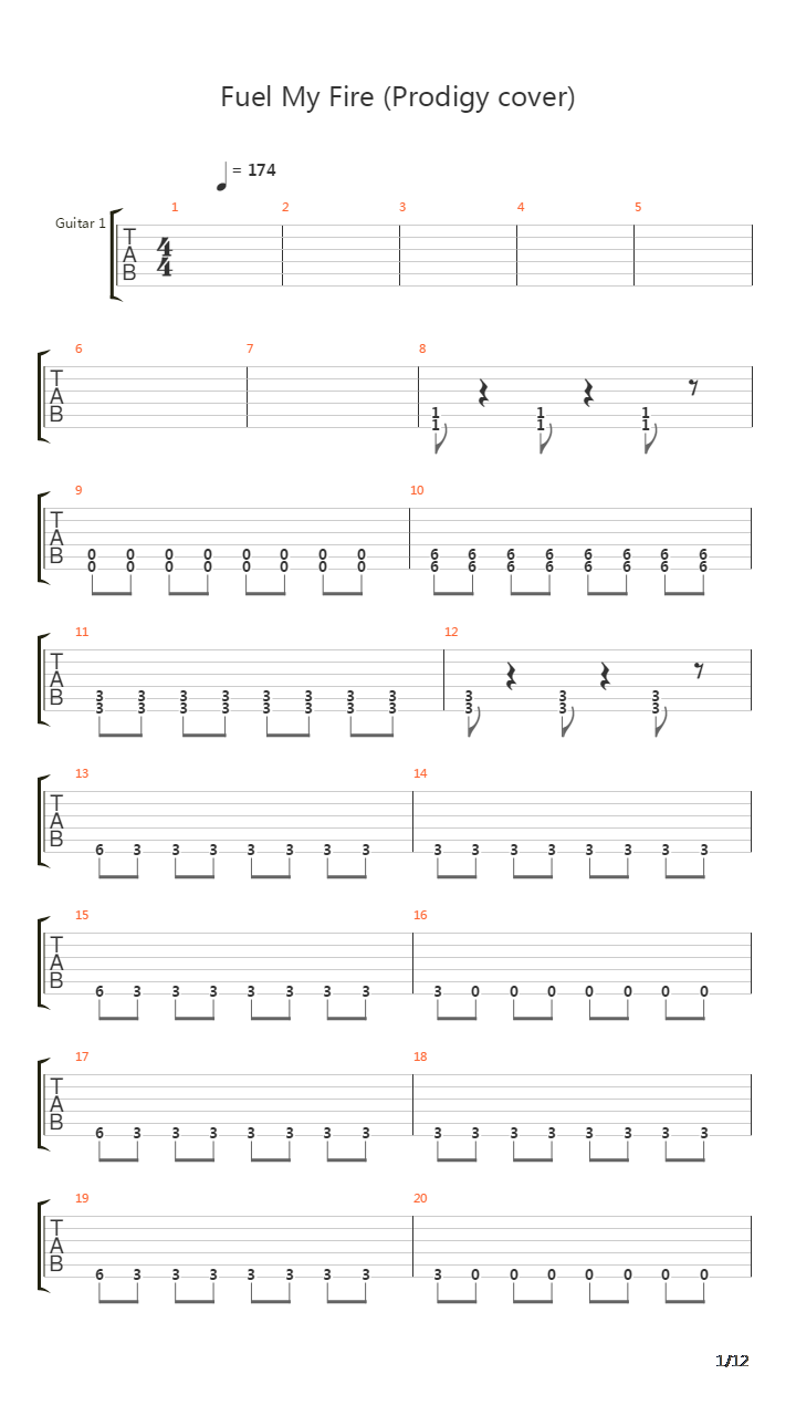 Fuel My Fire吉他谱