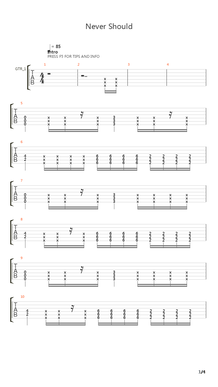 Never Should吉他谱