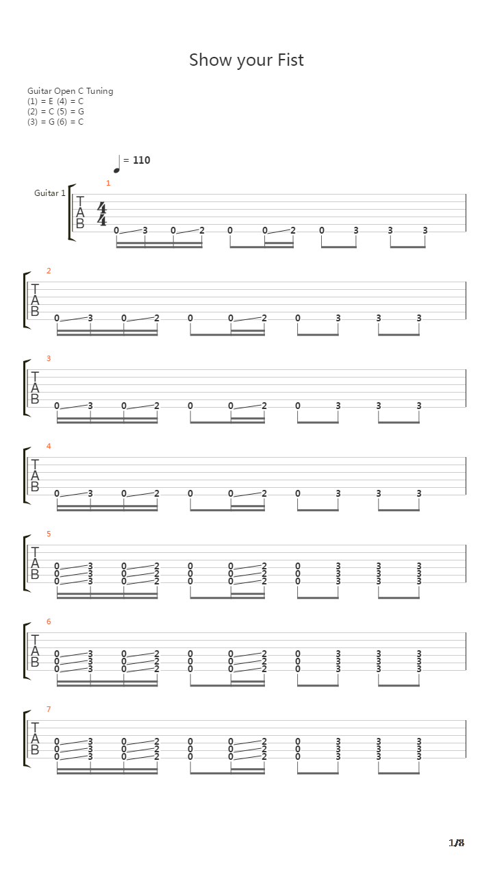 Show Your Fist吉他谱