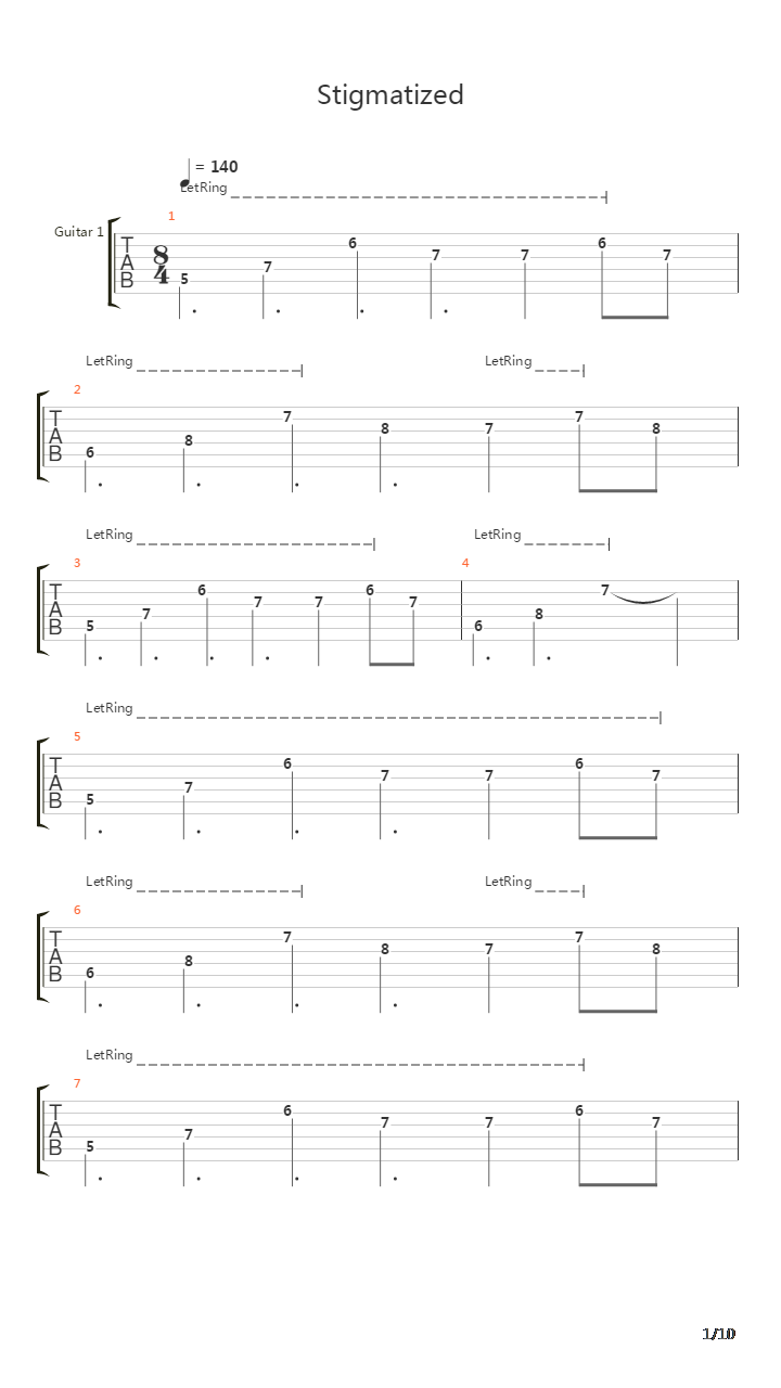 Stigmatized吉他谱