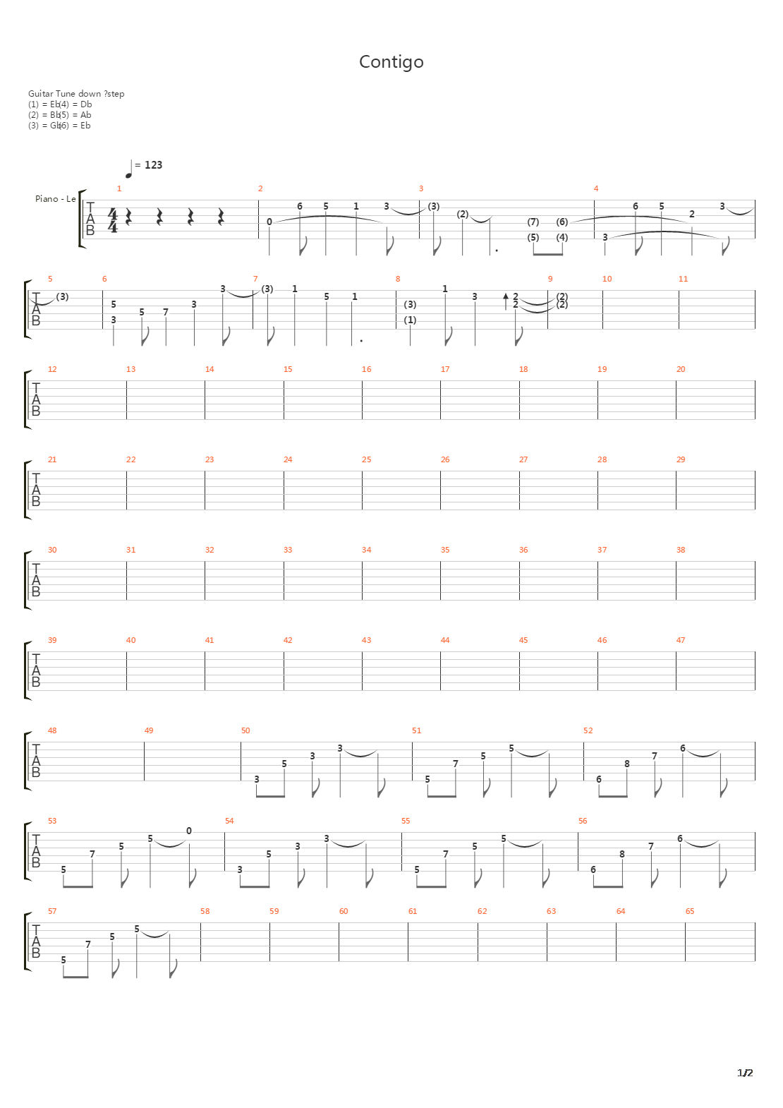 Contigo吉他谱