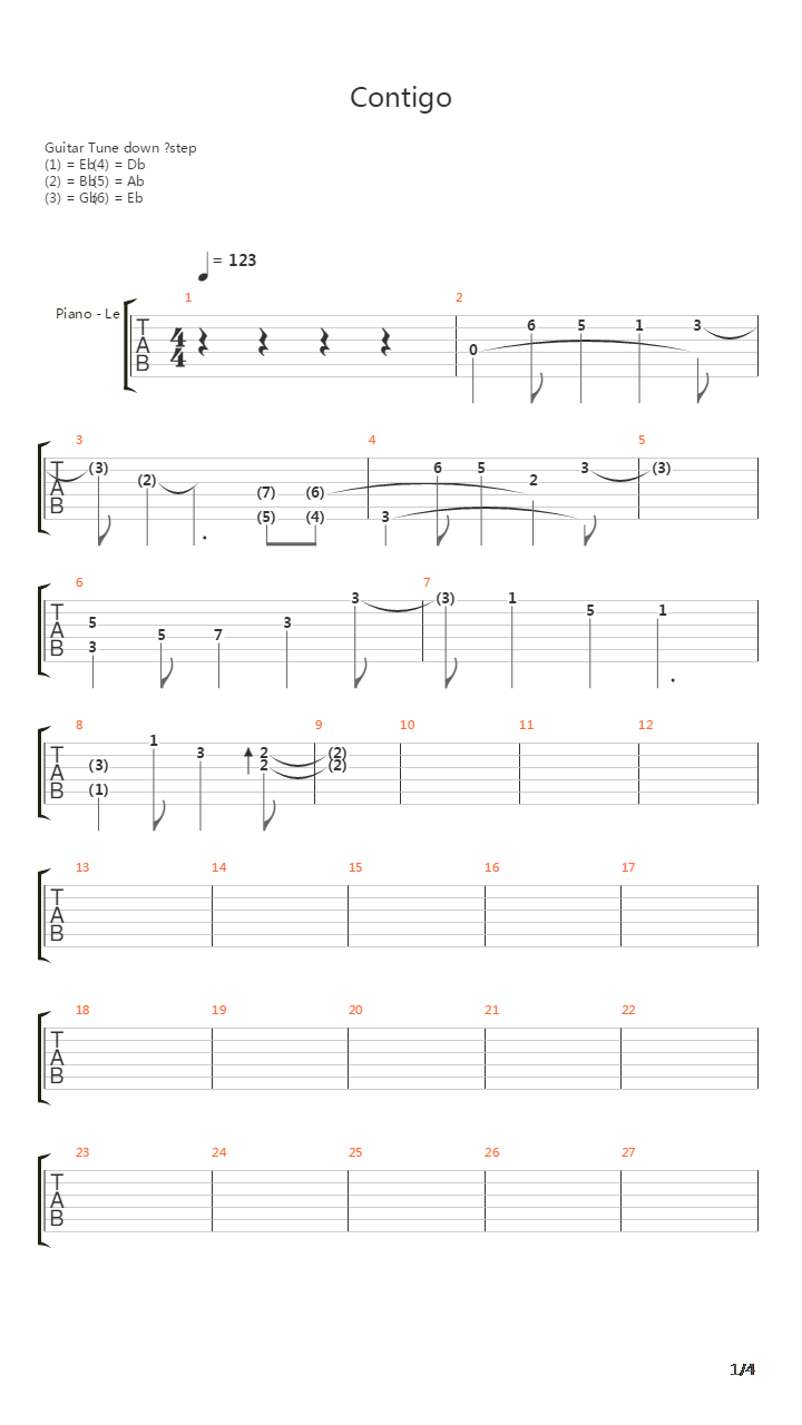 Contigo吉他谱