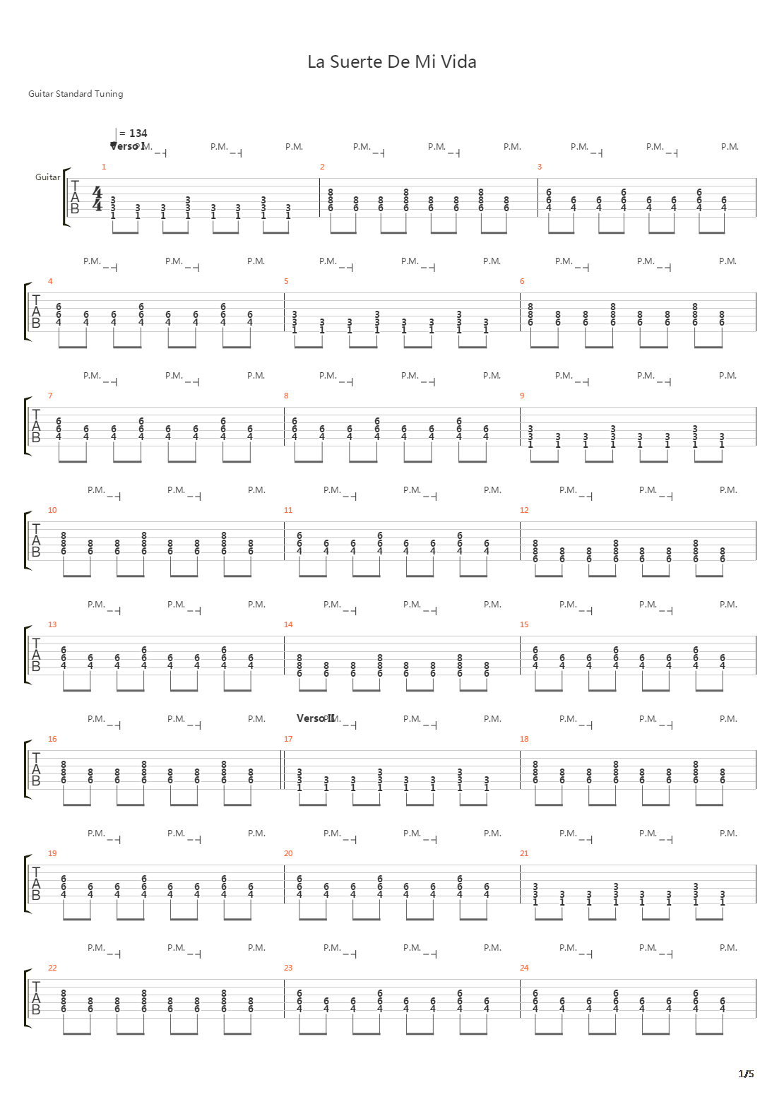 La Suerte De Mi Vida吉他谱
