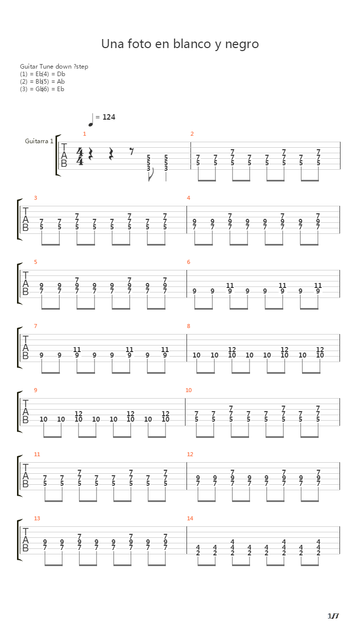 Una Foto En Blanco Y Negro吉他谱