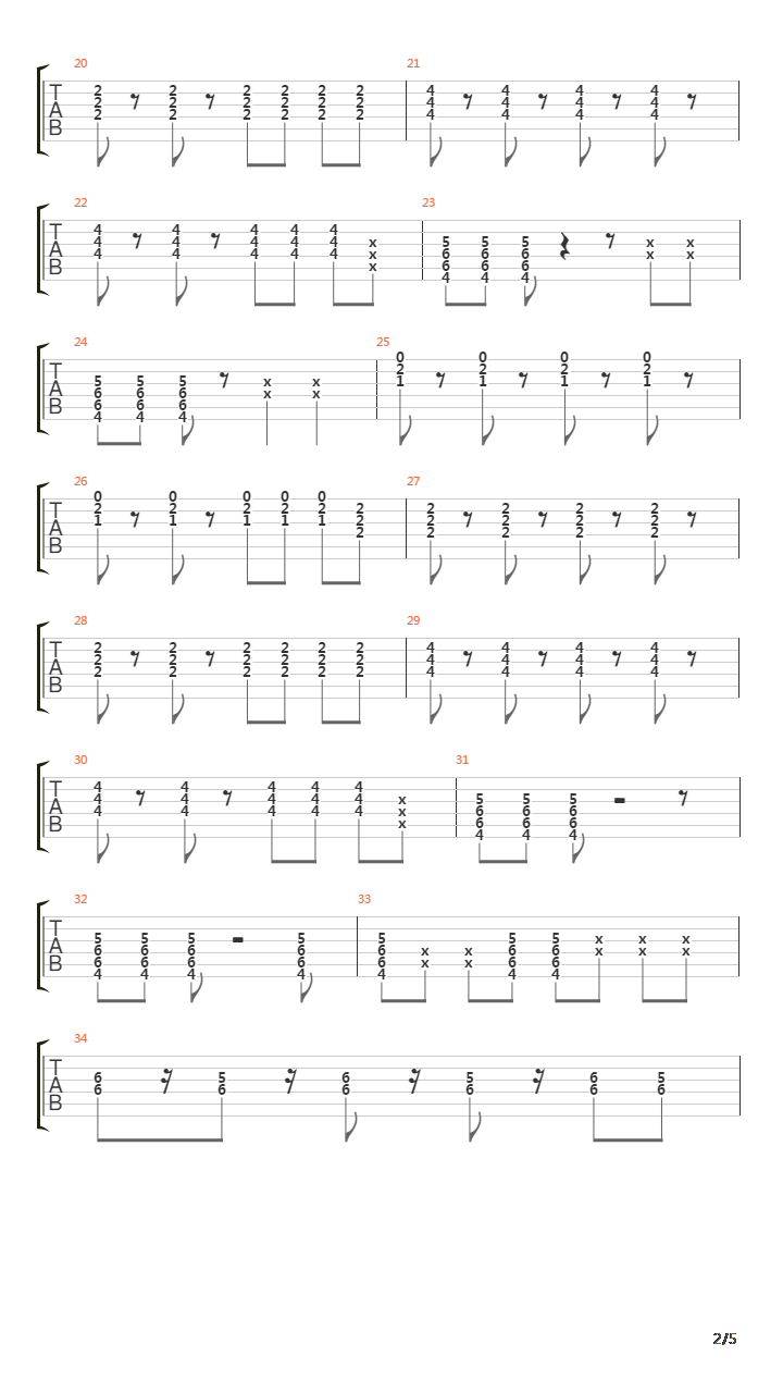 2 1吉他谱