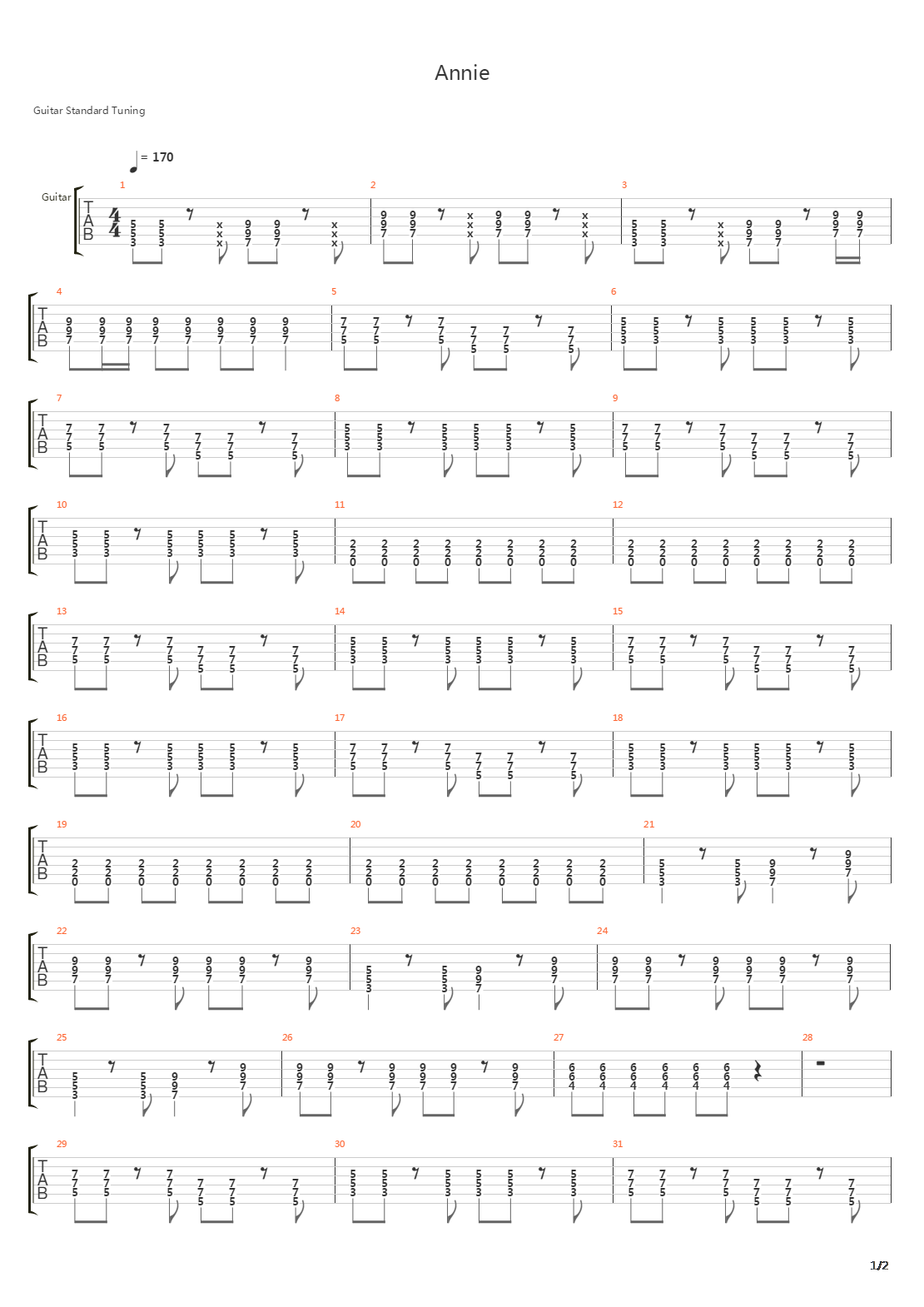 Annie吉他谱