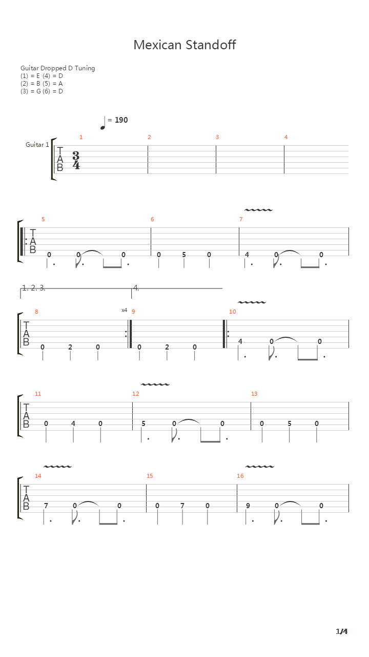 Mexican Standoff吉他谱