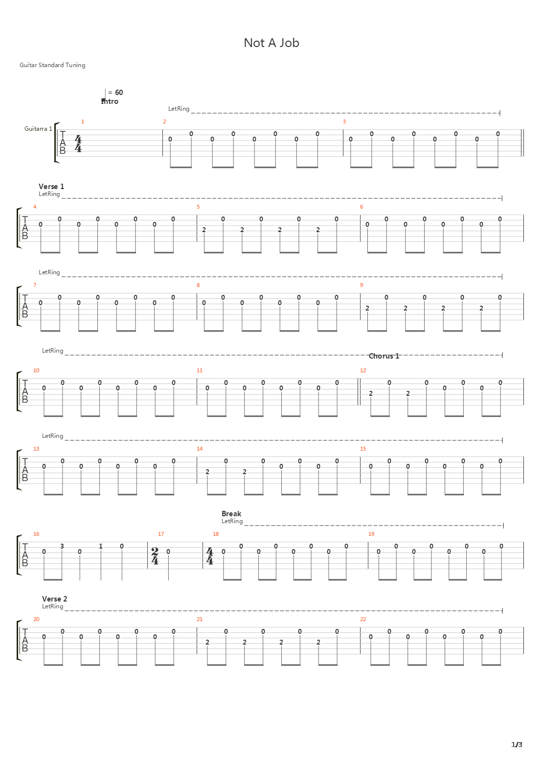 Not A Job吉他谱