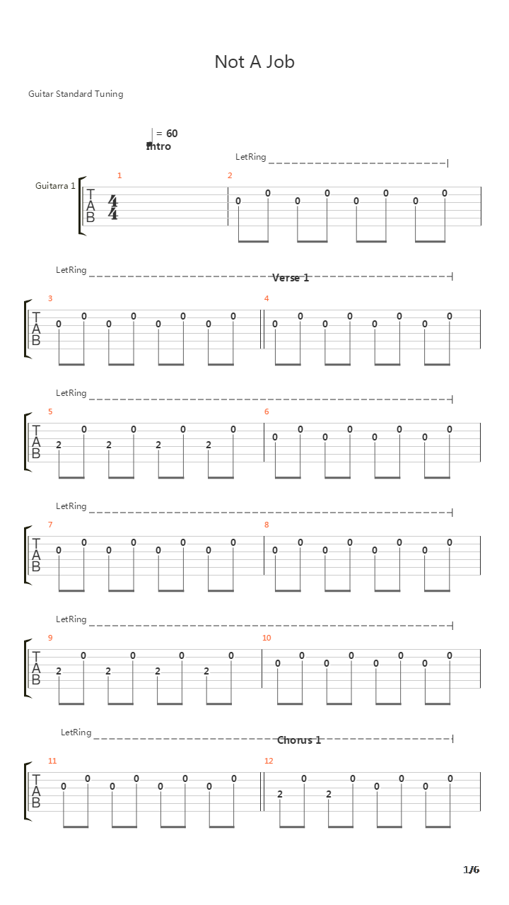 Not A Job吉他谱