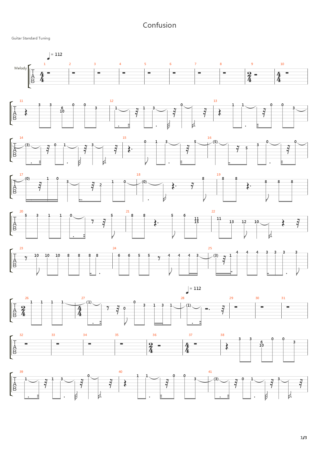 Confusion吉他谱