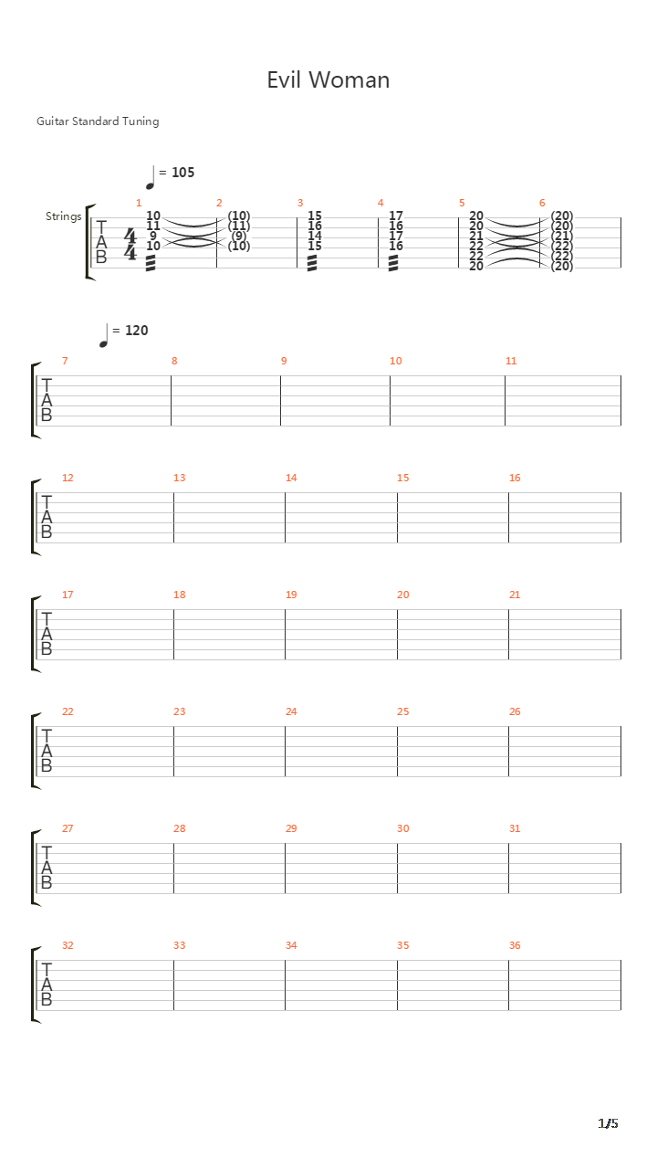 Evil Woman吉他谱