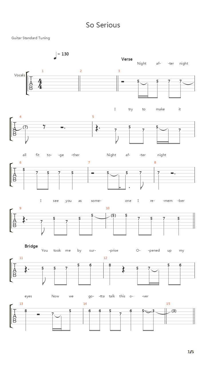 So Serious吉他谱
