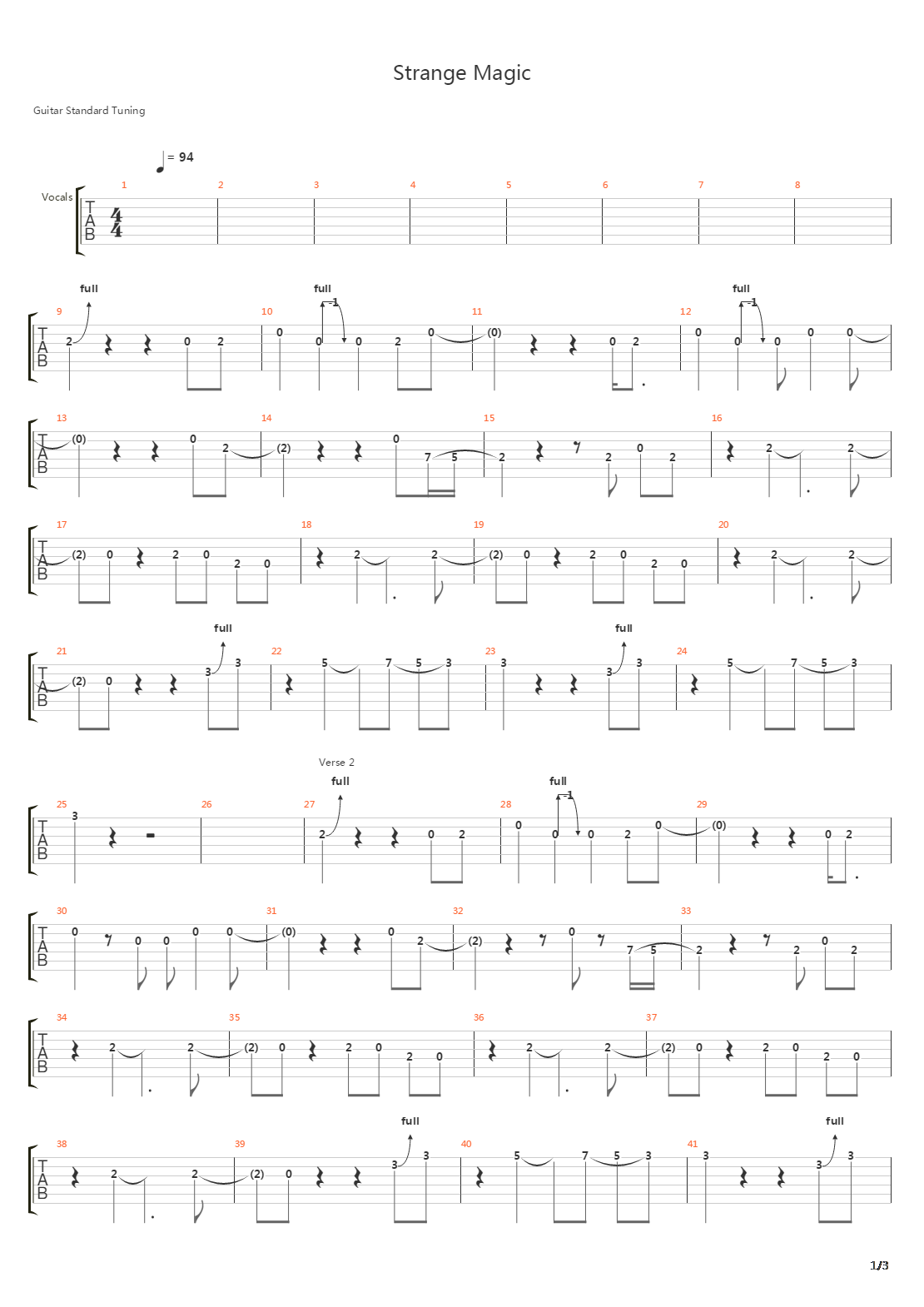 Strange Magic吉他谱