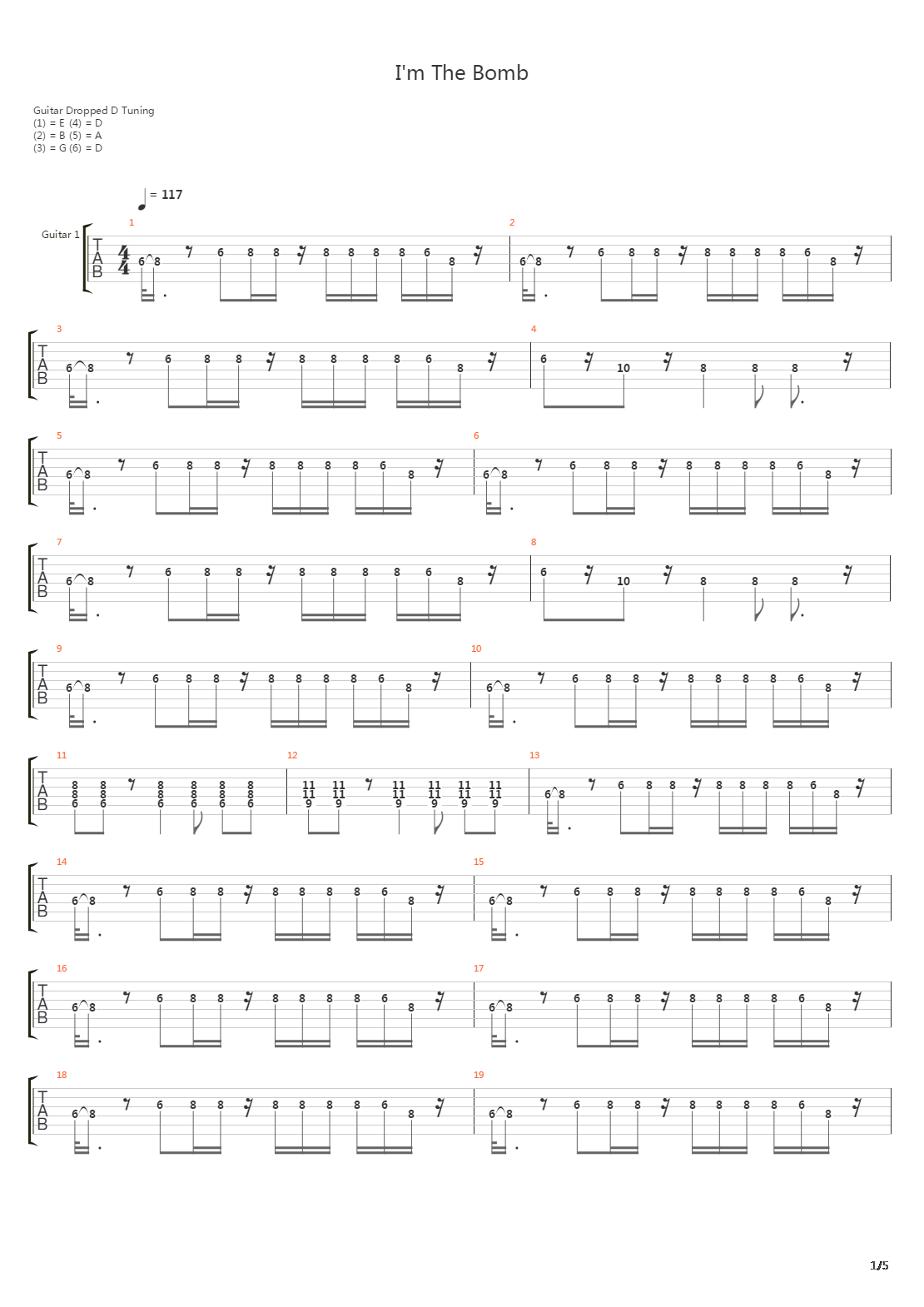 Im The Bomb吉他谱