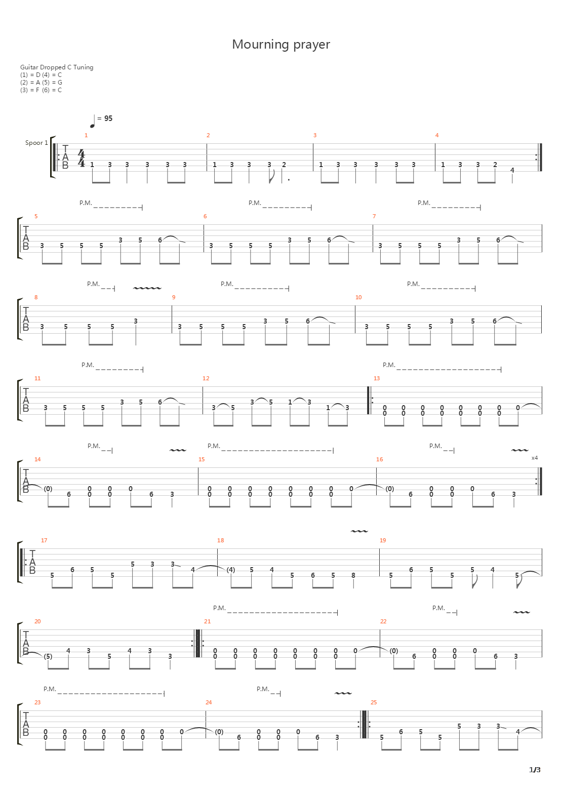 Mourning Prayer吉他谱