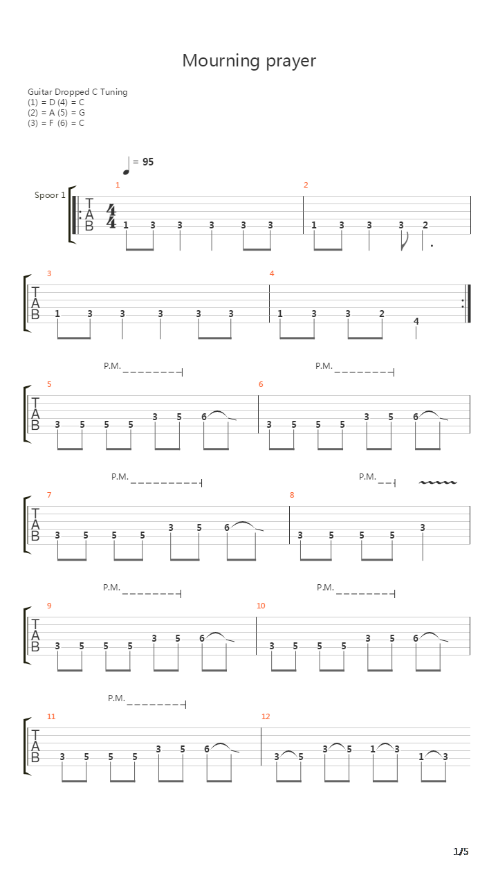 Mourning Prayer吉他谱