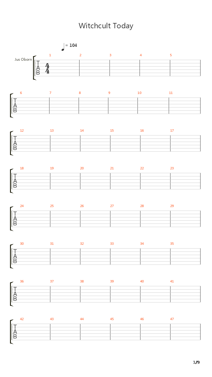 Witchcult Today吉他谱
