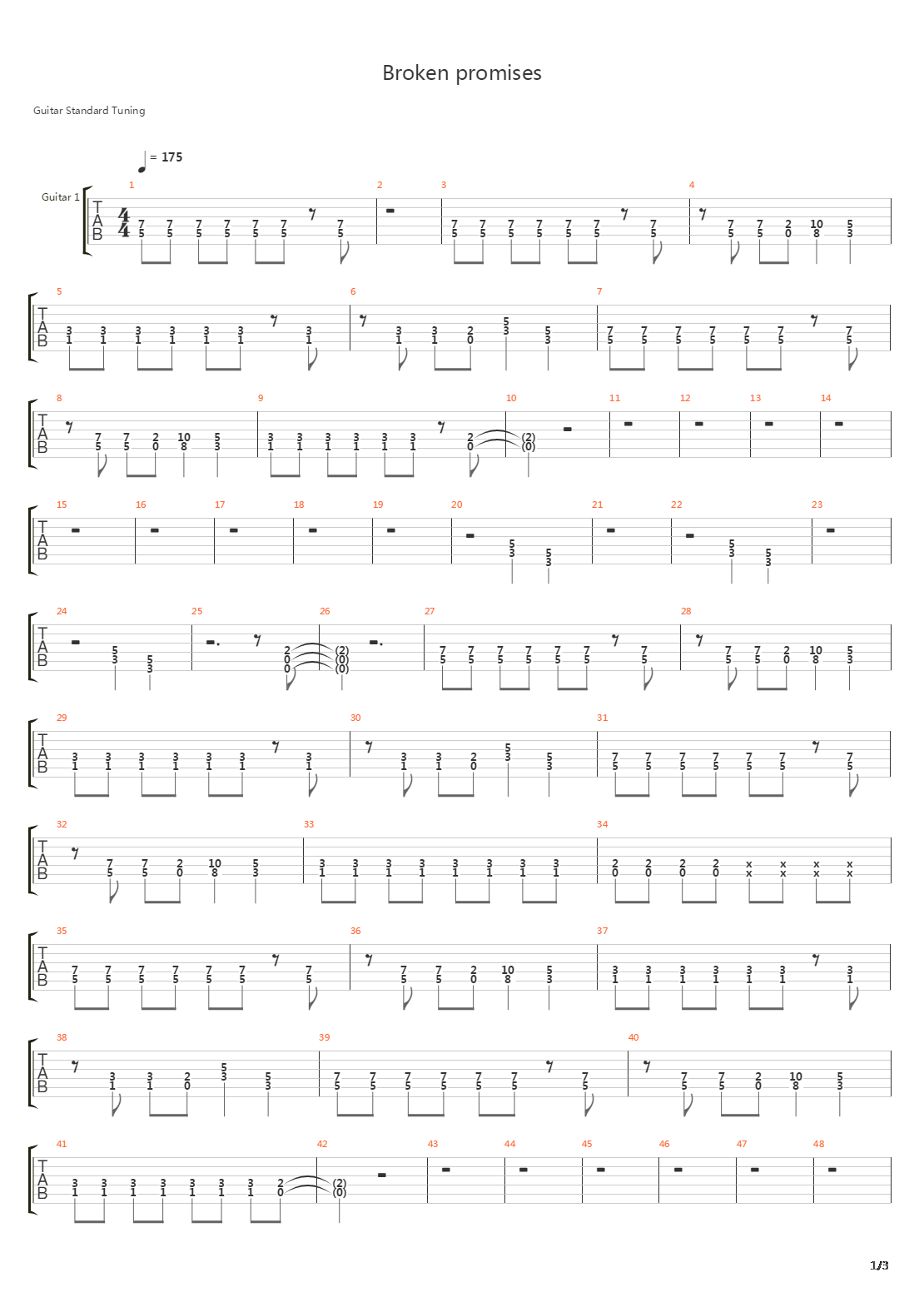 Broken Promises吉他谱