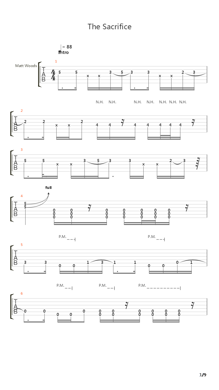 The Sacrifice吉他谱