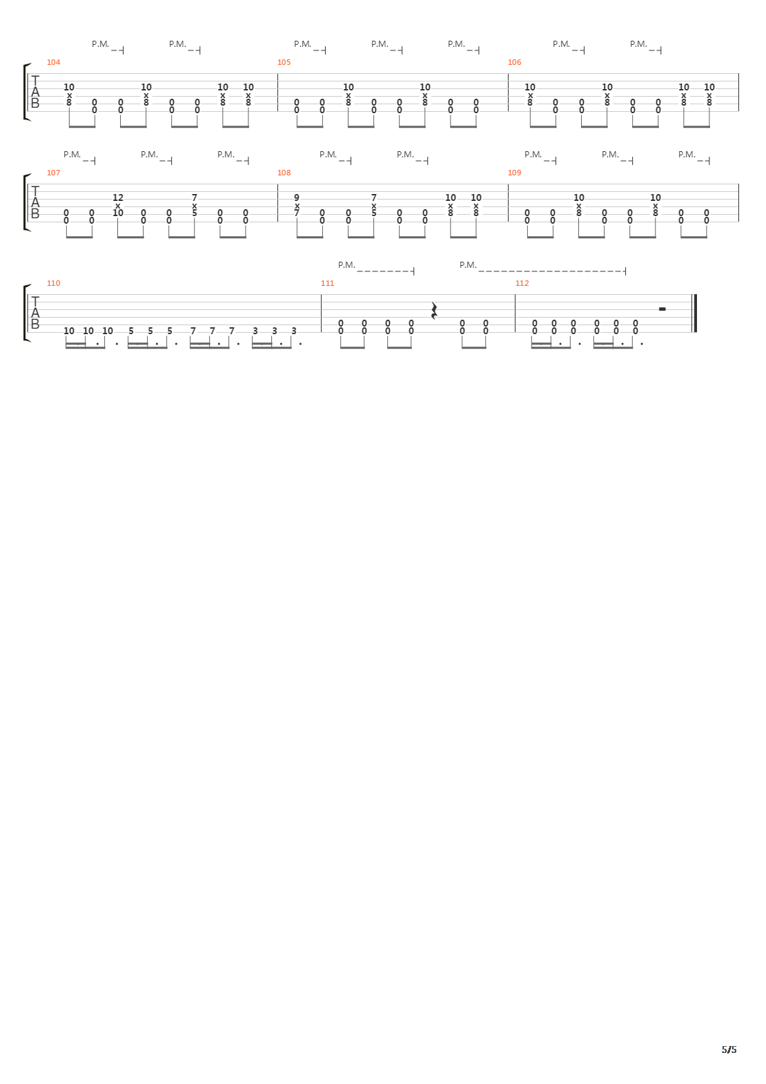 War吉他谱