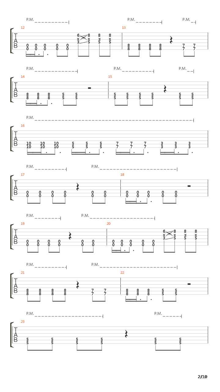 War吉他谱