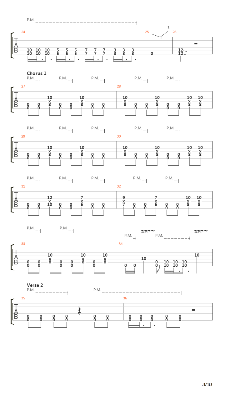 War吉他谱