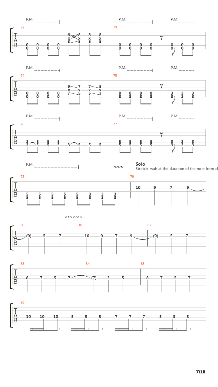 War吉他谱