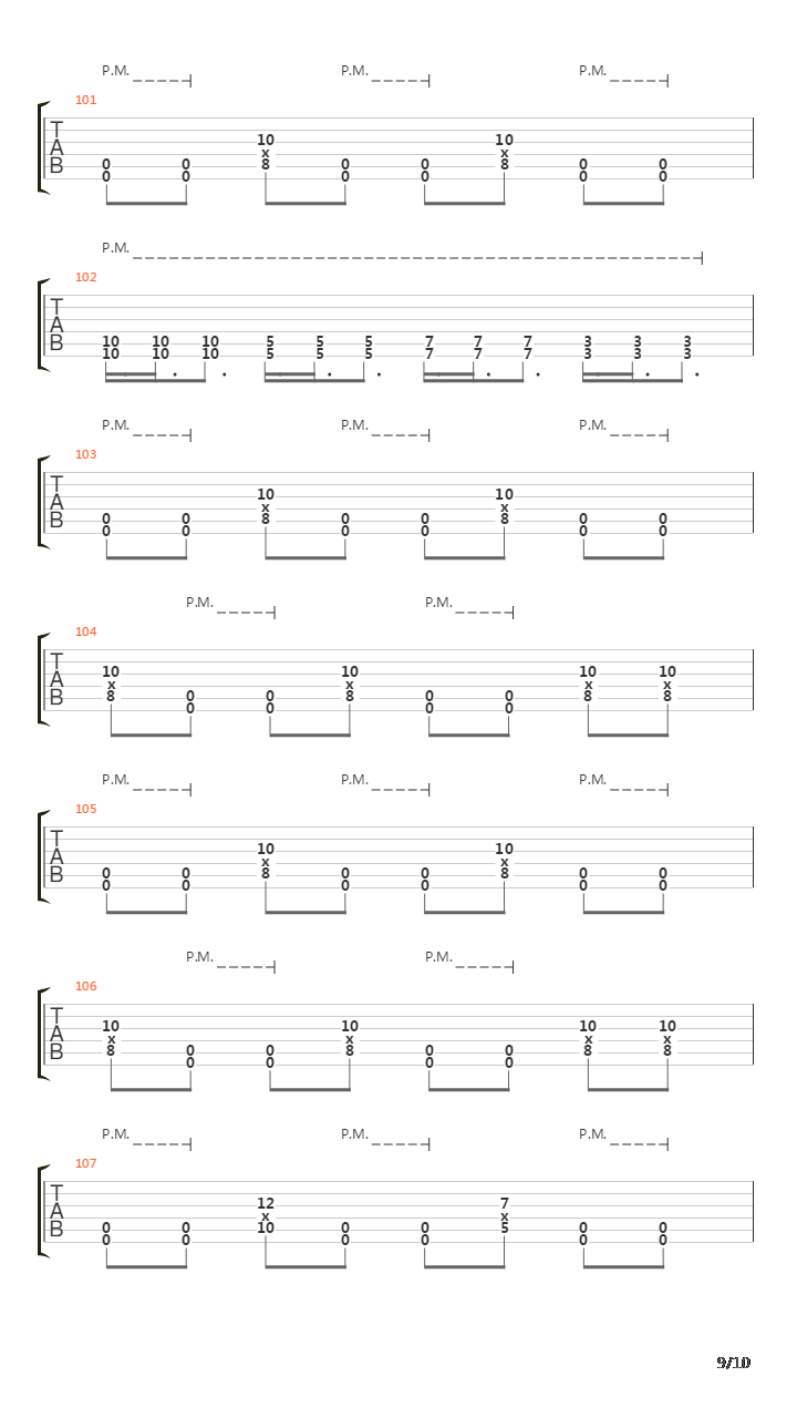 War吉他谱