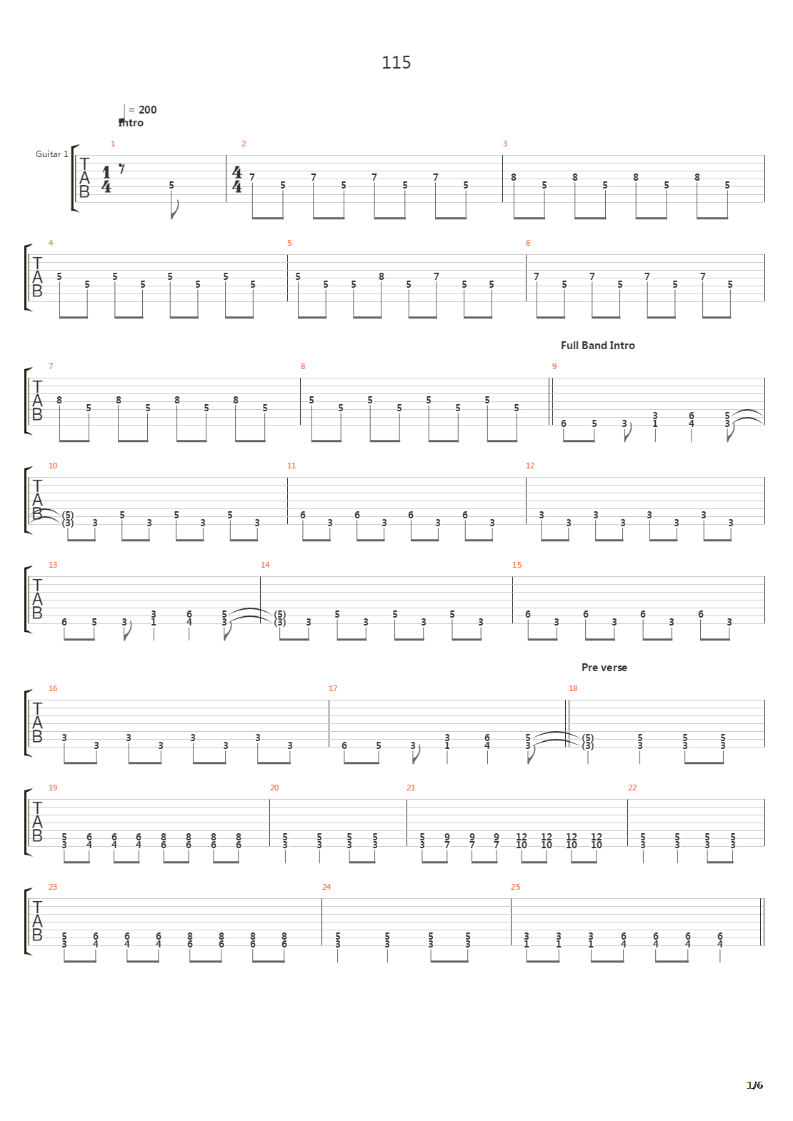 115吉他谱