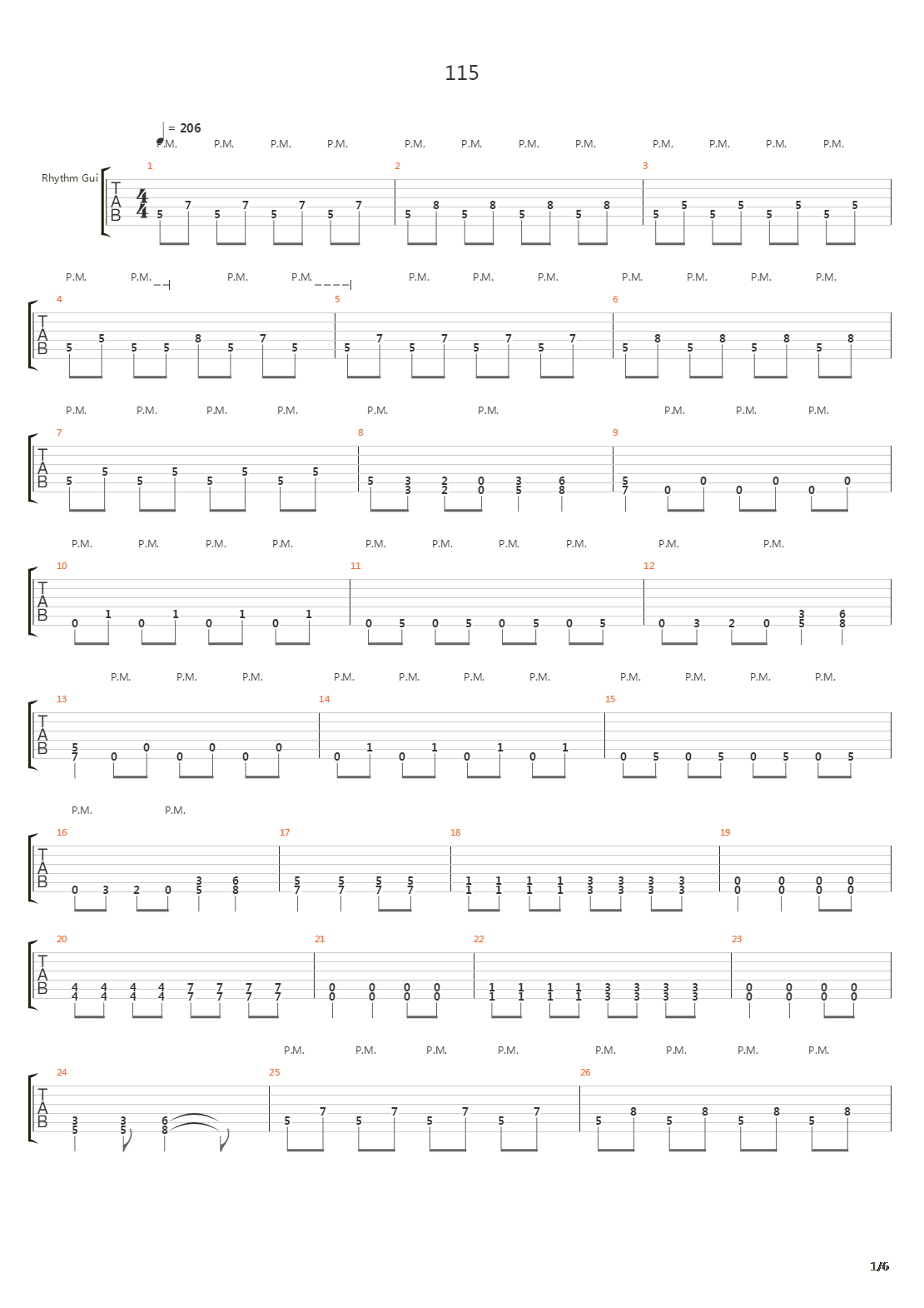 115吉他谱