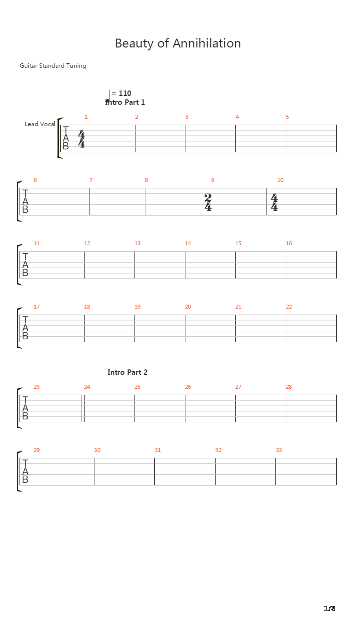 Beauty Of Annihilation吉他谱