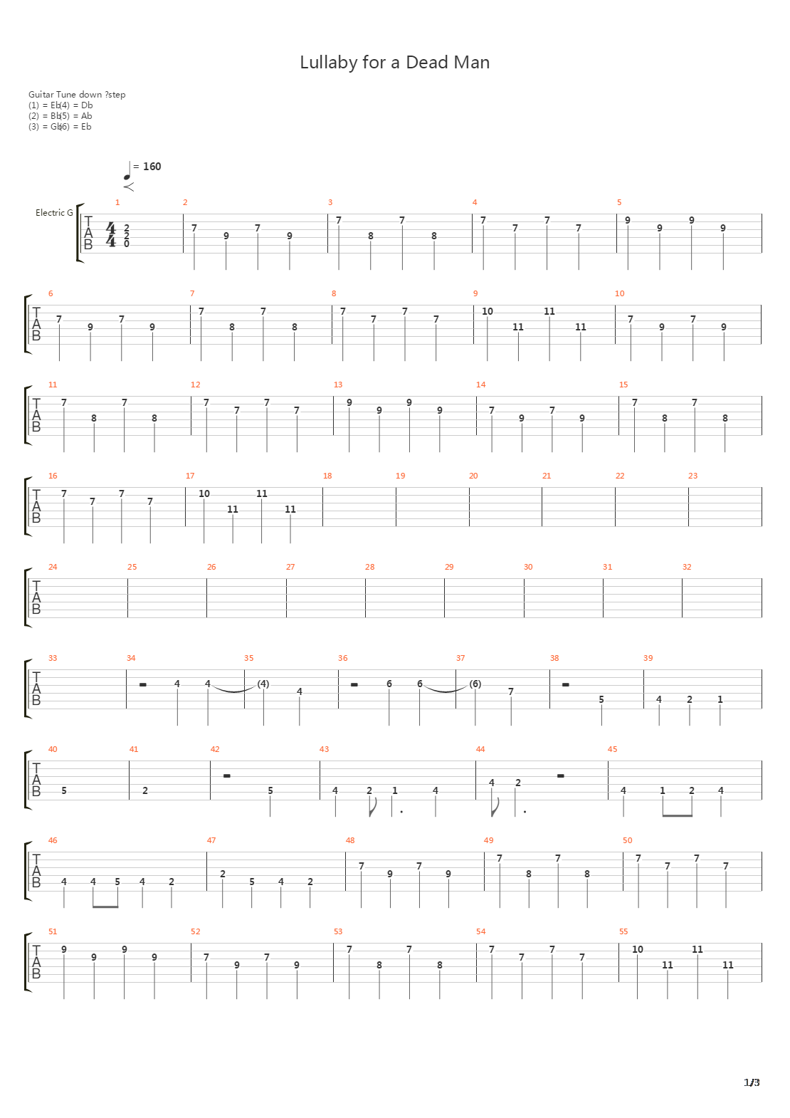 Lullaby For A Dead Man吉他谱