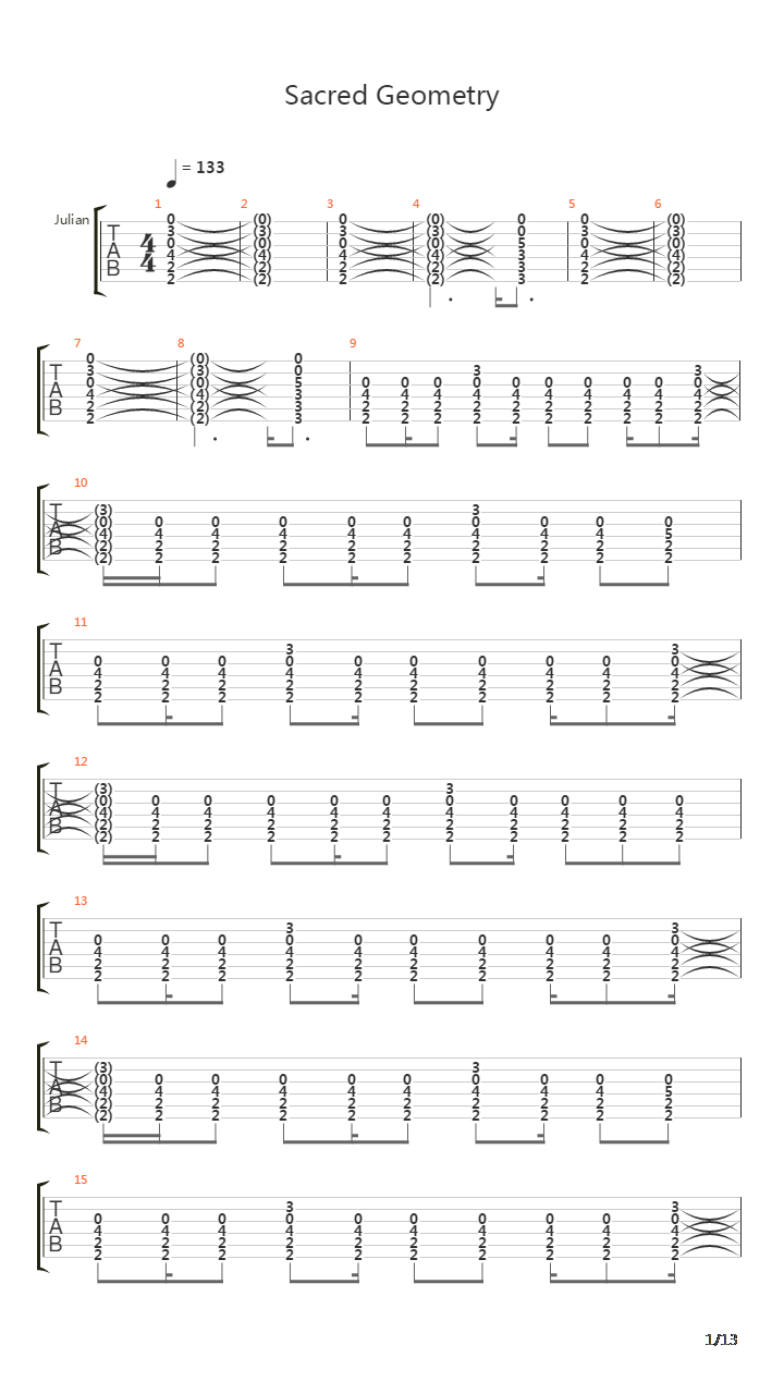 Sacred Geometry吉他谱