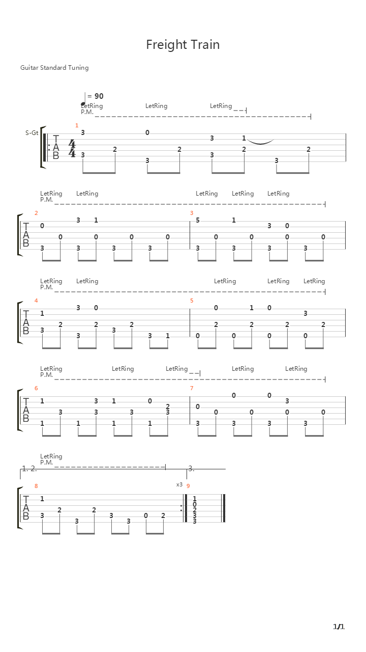 Freight Train吉他谱